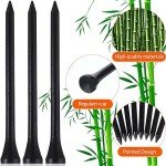 Mudder 2000 Pcs Bamboo Golf Tees Bulk Professional Golf Tees Reduce Friction Side Spin for Club Men Women Kids Accessories(Black,3-1/4 Inch)