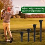 Mudder 2000 Pcs Bamboo Golf Tees Bulk Professional Golf Tees Reduce Friction Side Spin for Club Men Women Kids Accessories(Black,3-1/4 Inch)