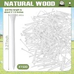 Lewtemi Wood Golf Tees Bulk Long Golf Tees Bamboo Ball Accessories for Men Women Balls Lovers Club, Reduce Side Spin and Friction(1500 Pcs,White,3 1/4 Inch)