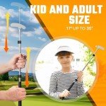 Go For It Golf Kids Putter with Extendable Shaft - Adjustable Size for Junior Golfers - Left and Right Handed - Ideal Training Club for Children, Youth - Includes 4 Pcs Balls - Silver, 17"-35"
