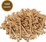 Baotkere 1000 Pcs Per Pack Natural Bamboo Golf Tees. 2.75 Inch (7cm) Length Stronger Than Wood No Side Spin Friction. PGA Approved for Professional Player's Tournament or Beginner's Trainning.