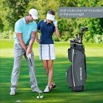 Tangkula Golf Cart Bag with 14 Way Top Dividers, Lightweight Golf Cart Bag with Shoulder Strap, 7 Zippered Pocket, Cooler Bag & Valuable Pocket, Portable Golf Club Bag with Rain Hood/Dust Cover