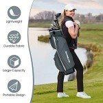 Tangkula Golf Cart Bag with 14 Way Top Dividers, Lightweight Golf Cart Bag with Shoulder Strap, 7 Zippered Pocket, Cooler Bag & Valuable Pocket, Portable Golf Club Bag with Rain Hood/Dust Cover