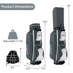 Tangkula Golf Cart Bag with 14 Way Top Dividers, Lightweight Golf Cart Bag with Shoulder Strap, 7 Zippered Pocket, Cooler Bag & Valuable Pocket, Portable Golf Club Bag with Rain Hood/Dust Cover