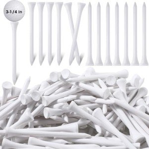 Mudder 2000 Pcs Bamboo Golf Tees Bulk Professional Golf Tees Reduce Friction Side Spin for Club Men Women Kids Accessories(3-1/4 Inch,White)