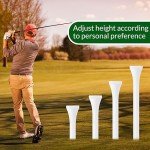 Mudder 2000 Pcs Bamboo Golf Tees Bulk Professional Golf Tees Reduce Friction Side Spin for Club Men Women Kids Accessories(3-1/4 Inch,White)