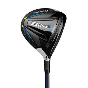 TaylorMade Golf SIM 2 MAX Steel Fairway Mens Right Hand Graphite Regular 3 Wood, Black/Light Grey