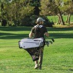 KVV Lightweight Golf Stand Bag with 7 Way Full-Length Dividers, 5 Zippered Pockets, Automatically Adjustable Dual Straps，Elegant Design(White)