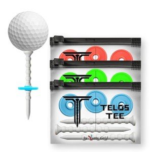 YATTA GOLF Telos Premium Golf Tees – Adjustable Golf Tees – Tee Off with Greater Consistency and Shoot Better Scores - Unbreakable Golf Tees – Lasts The Average Golfer A Season (9 Pack, IB, LG, FR)