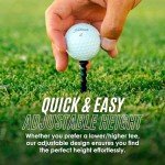 YATTA GOLF Telos Premium Golf Tees – Adjustable Golf Tees – Tee Off with Greater Consistency and Shoot Better Scores - Unbreakable Golf Tees – Lasts The Average Golfer A Season (9 Pack, IB, LG, FR)