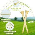 FINGER TEN Bamboo Golf Tees Wood 2 3/4 3 1/4 Inch Wooden Tee Color Bulk 250/500/1000/2000 Count for Men Women Kids (Natural, 1000 Count(3 1/4 Inch))