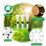 Vinsot 1000 Pcs Golf Tees Bulk 1-1/2 Inch Wood White Stripe Tees for Women Men Ladies Clubs Golf Ball Theme Party Accessories