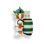 VannyVee Sports Tiger Caddy Golf Tee Holder, Includes 8 Golf Tees, Fun Golf Accessories for Men and Women, Stylish Golf Bag Accessory and Golf Gift