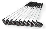 MAZEL Men Golf Iron Set (9PCS) Including 3,4,5,6,7,8,9,Pitching Wedge,Sand Wedge with Steel Shafts for Right Handed Golfers (Right Hand, 3-SW (9PCS),Black)