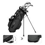 PGM Golf Stand Bag – Lightweight & Durable Grey Golf Bag with Insulated Thermal Compartment, Sturdy Base, Convenient Club Storage, and Magic Glove Holder – Perfect for Travel & Course Use