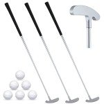 Wettarn 3 Sets Golf Putter Two Ways for Men Women Kids Club with 6 Practice Golf Balls for Left or Right Handed Golfers Indoor Outdoor(Black)