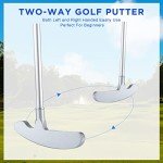 Wettarn 3 Sets Golf Putter Two Ways for Men Women Kids Club with 6 Practice Golf Balls for Left or Right Handed Golfers Indoor Outdoor(Black)