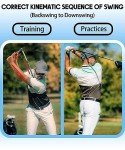 Zcoorey Golf Swing Trainer aid - Golf Training aid to Improve Hinge, Forearm Rotation, Shoulder turna and Grip.Portable Collapsible Swing Trainer Equipped with Golf Grip Trainer