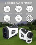 JIEHOME Golf Range Finder X1 660 Yards Rangefinder with Slope Flagpole Lock Vibration 6X Magnification Rechargeable Hunting Laser Rangefinders Golfing Rangefinder Disc Bowhunting