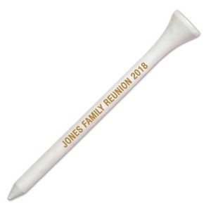 1000 Personalized Custom Wood Golf Tees - 1 Color Imprint 2-3/4" White