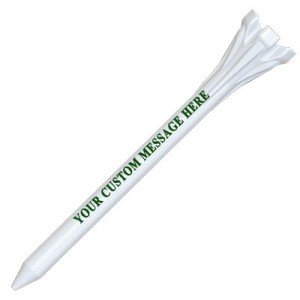 1000 Personalized Custom FLYtees - Plastic Golf Tees - 1 Color Imprint 3-1/4" White