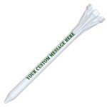 1000 Personalized Custom FLYtees - Plastic Golf Tees - 1 Color Imprint 3-1/4" White