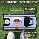 KINGTOP Classic Golf Putting Mirror - Portable Alignment Putting Training Aids for Consistency & Accuracy - Ideal for Indoor | Outdoor Practice, with Carry Bag and Golf Tees