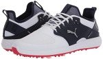 PUMA GOLF mens Ignite Pwradapt Caged Golf Shoe, Puma White-puma Silver-peacoat, 8.5 US