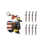 VannyVee Sports Eagle Caddy Golf Tee Holder, Includes 8 USA Themed Golf Tees, Fun Golf Accessories for Men and Women, Stylish Golf Bag Accessory and Golf Gift