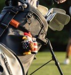 VannyVee Sports Eagle Caddy Golf Tee Holder, Includes 8 USA Themed Golf Tees, Fun Golf Accessories for Men and Women, Stylish Golf Bag Accessory and Golf Gift