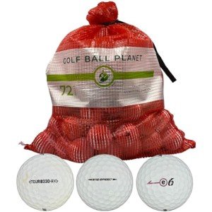 Golf Ball Planet 72 Used Golf Balls for Bridgestone in Mesh Bag 3A/2A Condition