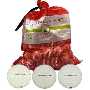Golf Ball Planet 72 Used Golf Balls for Taylormade in Mesh Bag 3A/2A Condition
