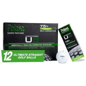 Polara Golf Ultimate Straight Self-Correcting Golf Balls – Anti-Slice & Hook Correction, Maximum Accuracy, Mid-Range Compression, Non-Conforming Golf Balls for Men & Women – 1 Dozen White