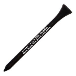 1000 Personalized Custom Wood Golf Tees - 1 Color Imprint 2-3/4" Black