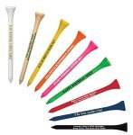 1000 Personalized Custom Wood Golf Tees - 1 Color Imprint 2-3/4" Black