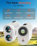 Golf Rangefinder with Slope - 1200 Yard Laser Range Finder for Golfing & Hunting, High-Precision Flag Locking Vibration, 7X Magnification, USB-C Rechargeable, Built-in Magnetic Strip