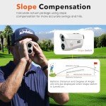 Golf Rangefinder with Slope - 1200 Yard Laser Range Finder for Golfing & Hunting, High-Precision Flag Locking Vibration, 7X Magnification, USB-C Rechargeable, Built-in Magnetic Strip