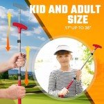 Go for It Golf Kids Putter - Extendable Shaft for Junior Golfers - Adjustable Size for Right and Left Hand - Perfect Training Club for Kids - Includes 3 Balls, Cup with Flag - Red, 17"- 35"
