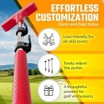 Go for It Golf Kids Putter - Extendable Shaft for Junior Golfers - Adjustable Size for Right and Left Hand - Perfect Training Club for Kids - Includes 3 Balls, Cup with Flag - Red, 17"- 35"