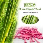 FINGER TEN Bamboo Golf Tees Wood 2 3/4 3 1/4 Inch Wooden Tee Color Bulk 250/500/1000/2000 Count for Men Women Kids (Bright Pink, 500 Count(2 3/4 Inch))