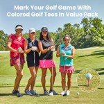 FINGER TEN Bamboo Golf Tees Wood 2 3/4 3 1/4 Inch Wooden Tee Color Bulk 250/500/1000/2000 Count for Men Women Kids (Bright Pink, 500 Count(2 3/4 Inch))