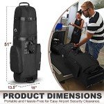 Himal Outdoors Golf Travel Bag - Heavy Duty 600D Polyester Oxford Wear-Resistant, Excellent Zipper Universal Size with Wheels, Soft-Sided Golf Club Travel Cover to Protect Clubs