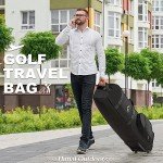 Himal Outdoors Golf Travel Bag - Heavy Duty 600D Polyester Oxford Wear-Resistant, Excellent Zipper Universal Size with Wheels, Soft-Sided Golf Club Travel Cover to Protect Clubs