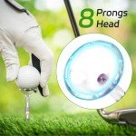 Rionaty 100 Pack Golf Tees 3 1/4'' Plastic Golf Tees Unbreakable American Flag Golf Tees Low Friction Transparent Long Golf Tees Bulk with Big Cup 8 Prongs Golf Accessories for Men