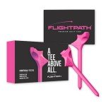 FLIGHTPATH Premium Golf Tees - Durable Plastic Golf Tees Designed to Enhance Golf Shot Distance & Precision - Robotically Tested to Reduce Ball Spin - USGA Approved Golf Equipment (Pink, 8 Pack)