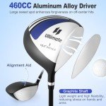 Tangkula Complete Golf Clubs Package Set 10 Pieces for Men & Women Right Hand, Includes 460cc Alloy Driver, 3# Fairway Wood, 4# Hybrid, 6#, 7#, 8#, 9# & P# Irons, Putter, Stand Bag (Blue)