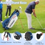 Tangkula Complete Golf Clubs Package Set 10 Pieces for Men & Women Right Hand, Includes 460cc Alloy Driver, 3# Fairway Wood, 4# Hybrid, 6#, 7#, 8#, 9# & P# Irons, Putter, Stand Bag (Blue)