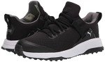 PUMA Men's Fusion Evo Golf Shoe, Black-Quiet Shade, 9.5