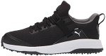 PUMA Men's Fusion Evo Golf Shoe, Black-Quiet Shade, 9.5