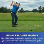 PRGR HS 130-A Portable Golf Launch Monitor | Doppler Radar Measures Club & Ball Speed, Smash Factor, Total & Carry Distance | Tracks Swing Speed Training Aids